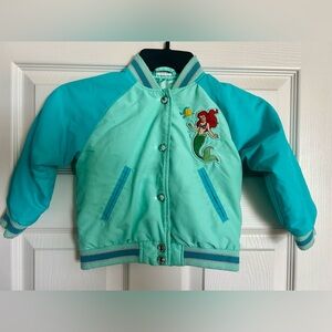 The Disney Store The Little Mermaid Ariel Blue Varsity Jacket Size 2/2T